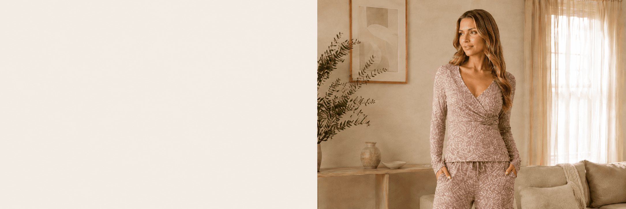 SoftConnection women's loungewear in a warm living room